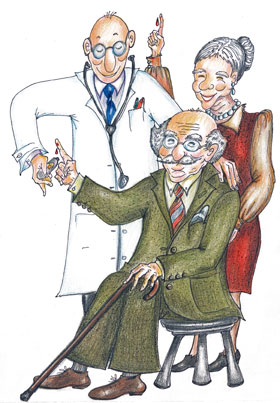 illustrazione anziano diabetico